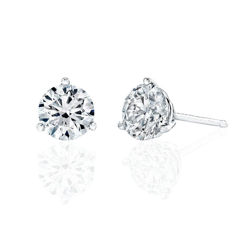 WHITE GOLD MARTINI LAB GROWN DIAMOND STUD EARRINGS, 2.00 CT TW