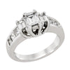 WHITE GOLD ENGAGEMENT RING WITH PRINCESS AND EMERALD CUT DIAMONDS, 2.00 CT TW