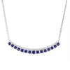 MODERN WHITE GOLD PENDANT WITH SAPPHIRES AND DIAMONDS, .17 CT TW