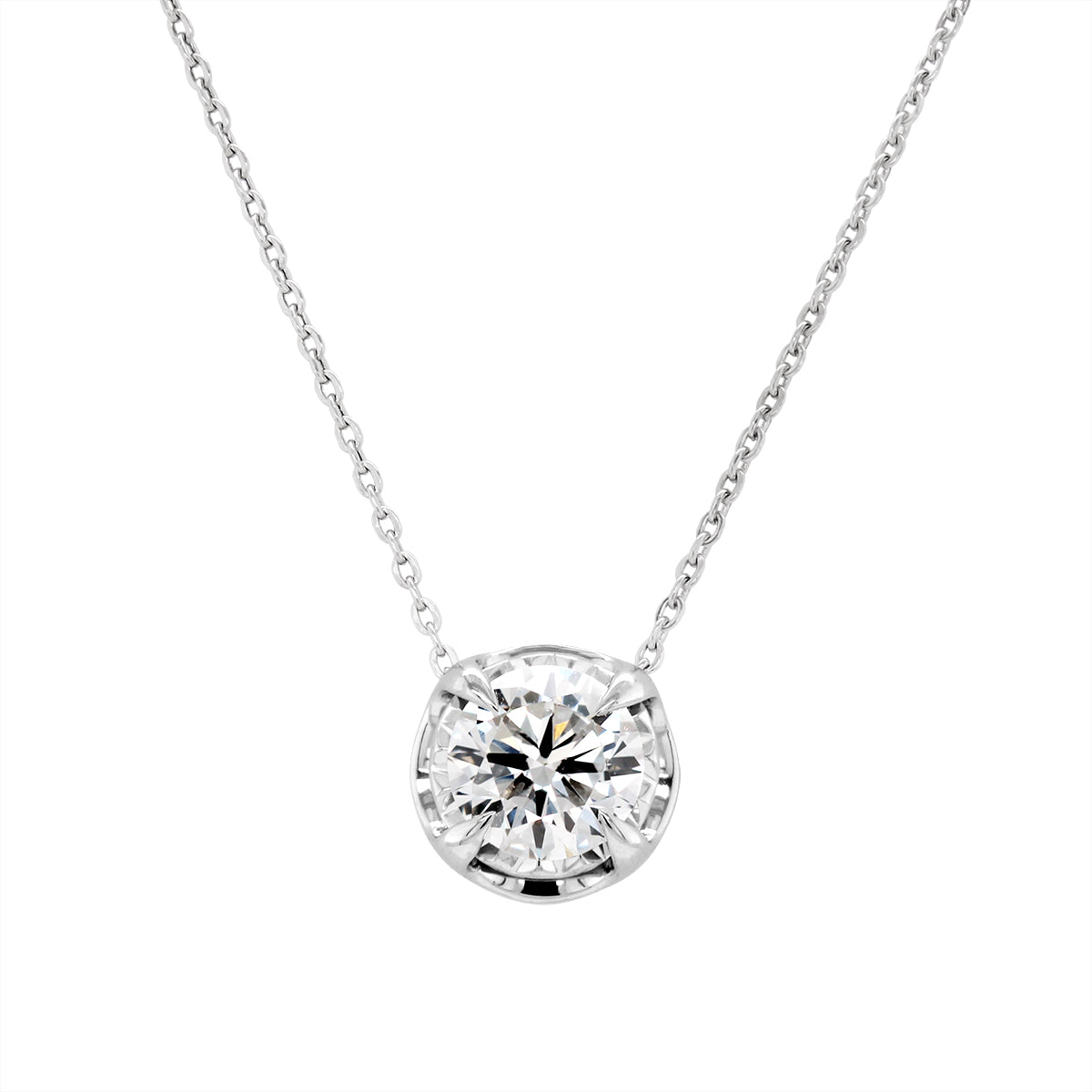1-CARAT LAB GROWN DIAMOND SOLITAIRE PENDANT IN STERLING SILVER