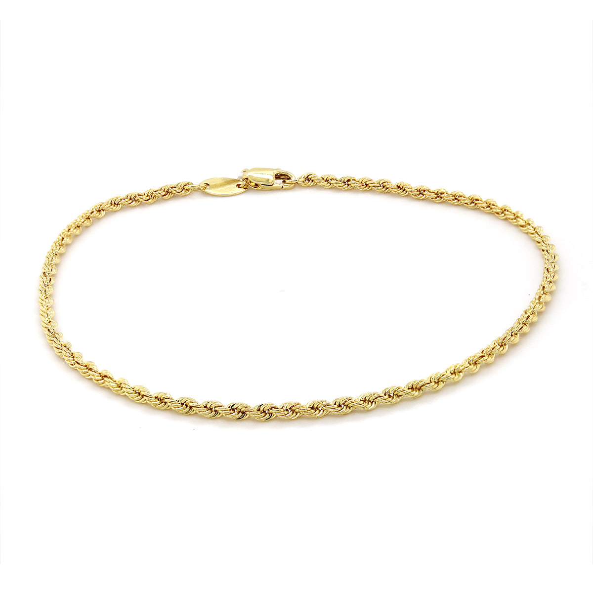 GOLD FILLED ROPE CHAIN BRACELET, 2MM
