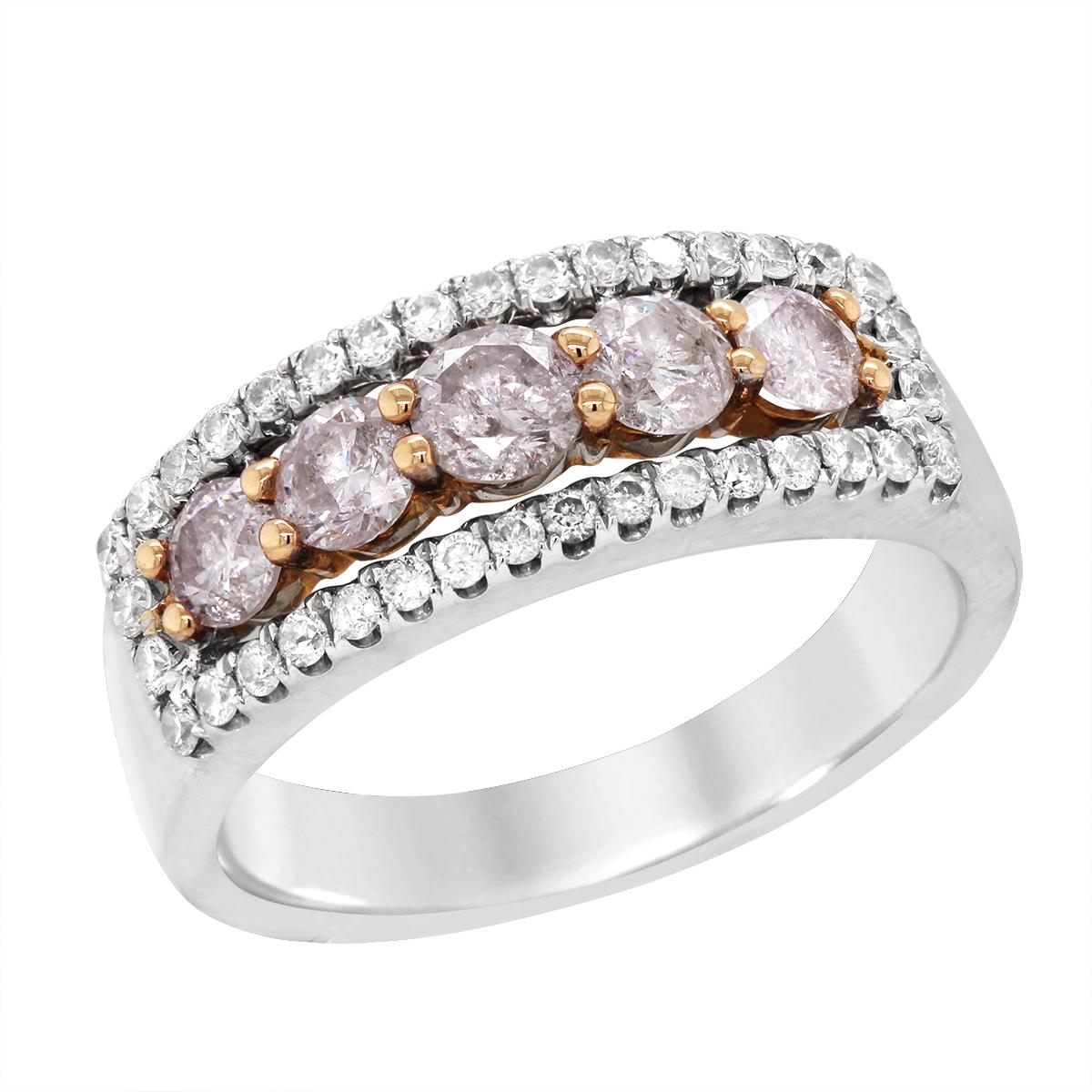 TWO-TONE GOLD PINK DIAMOND RING, 1.29 CT TW