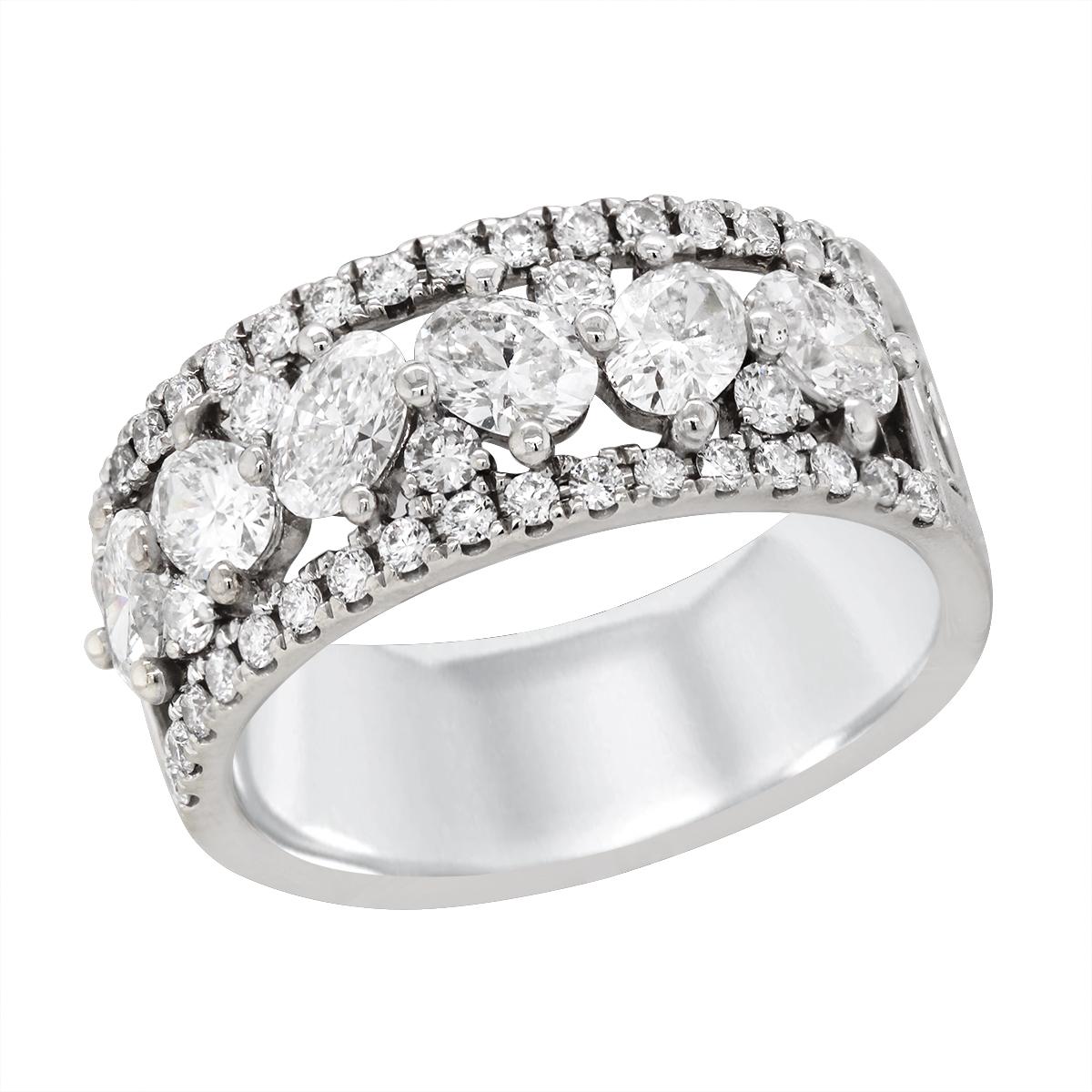 WHITE GOLD STATEMENT DIAMOND RING, 1.71 CT TW
