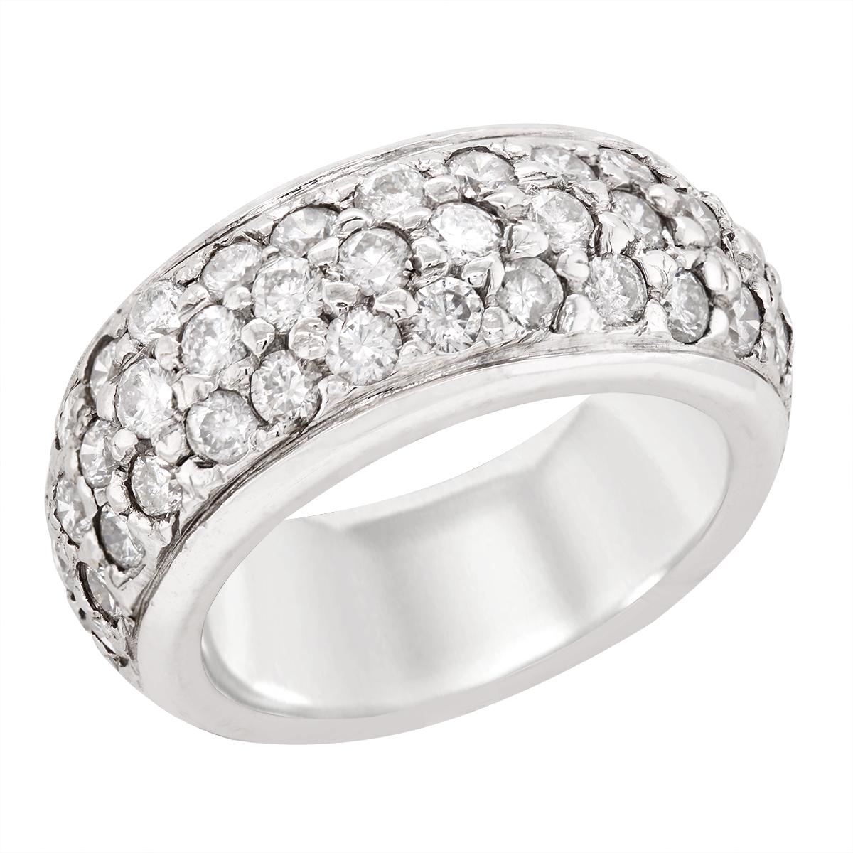 WHITE GOLD DIAMOND PAVE RING, 2 1/2 CT TW