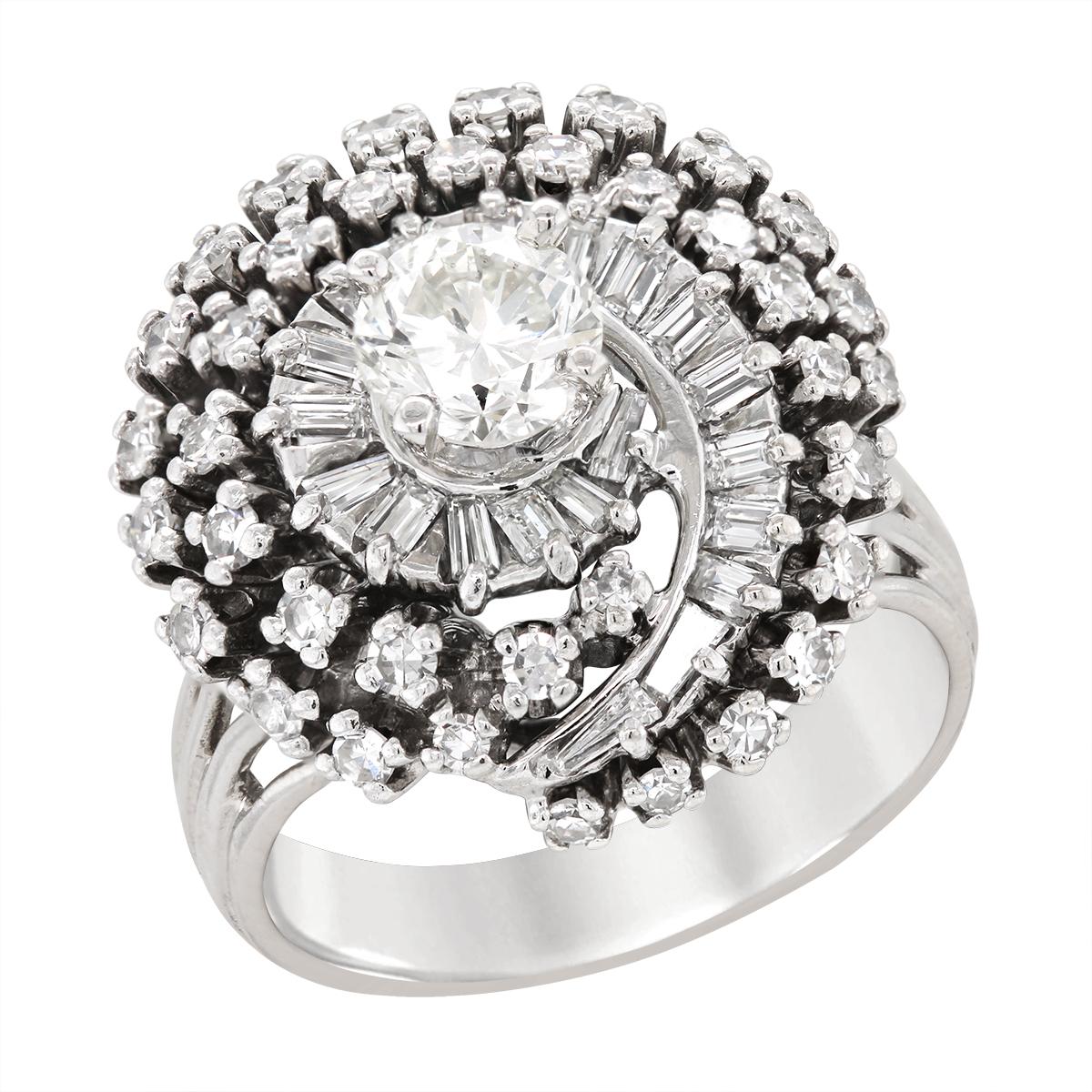 WHITE GOLD DIAMOND COCKTAIL RING, 2.46 CT TW