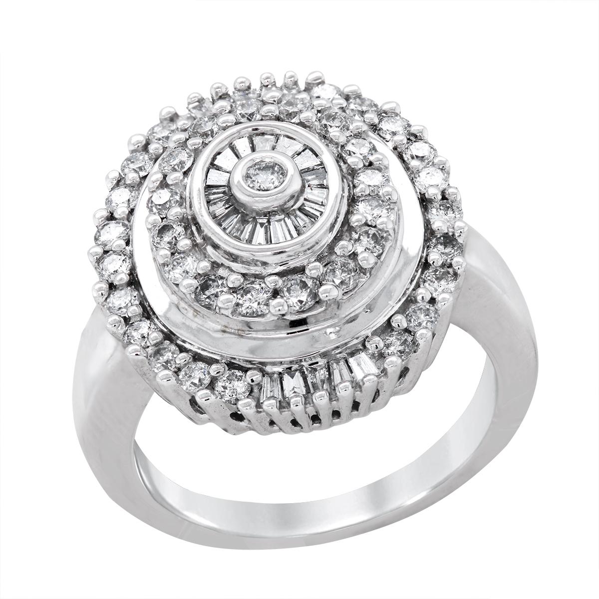 WHITE GOLD DIAMOND COCKTAIL RING, .94 CT TW