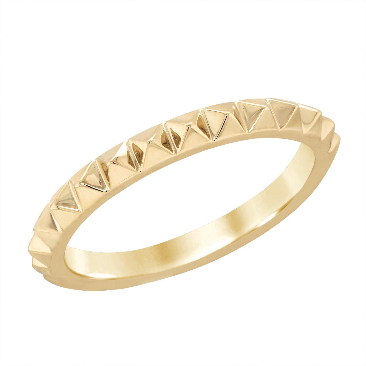 YELLOW GOLD RAISED SPIKE RING