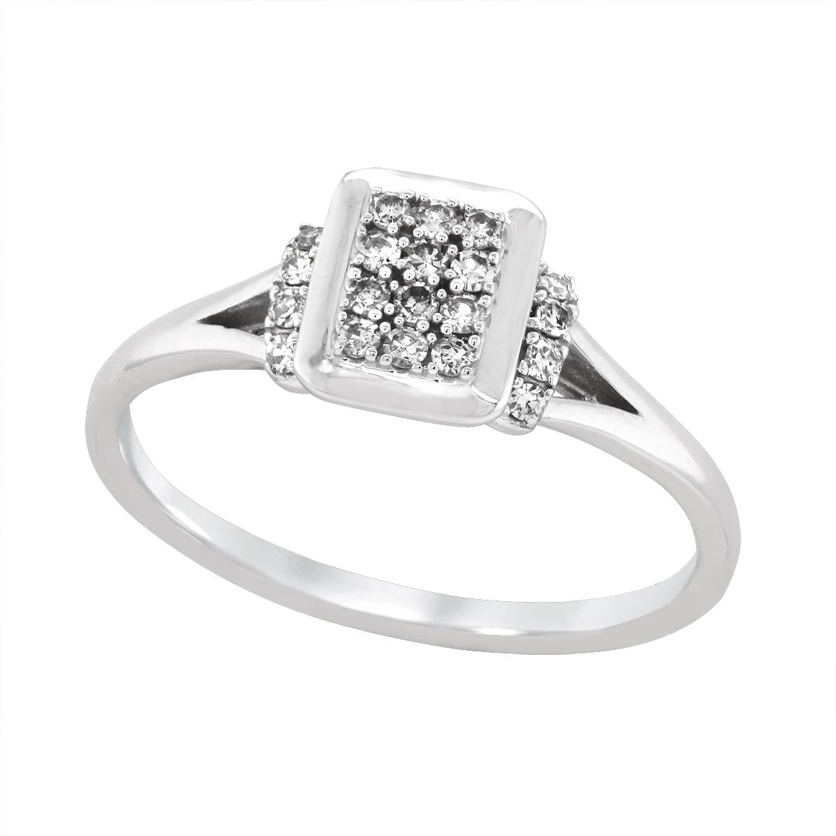 WHITE GOLD DIAMOND CLUSTER PROMISE RING, 1/6 CT TW