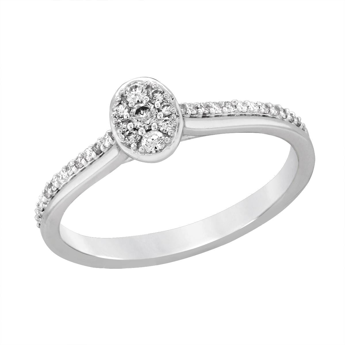 WHITE GOLD DIAMOND CLUSTER PROMISE RING, 1/5 CT TW