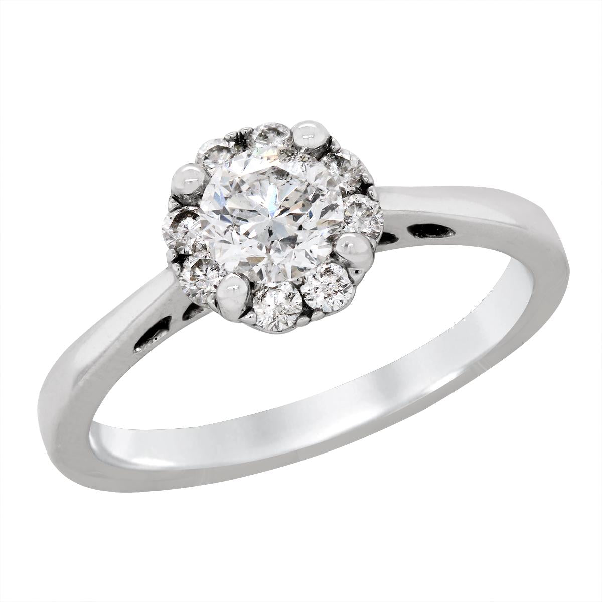 WHITE GOLD ROUND DIAMOND ENGAGEMENT RING, .70 CT TW