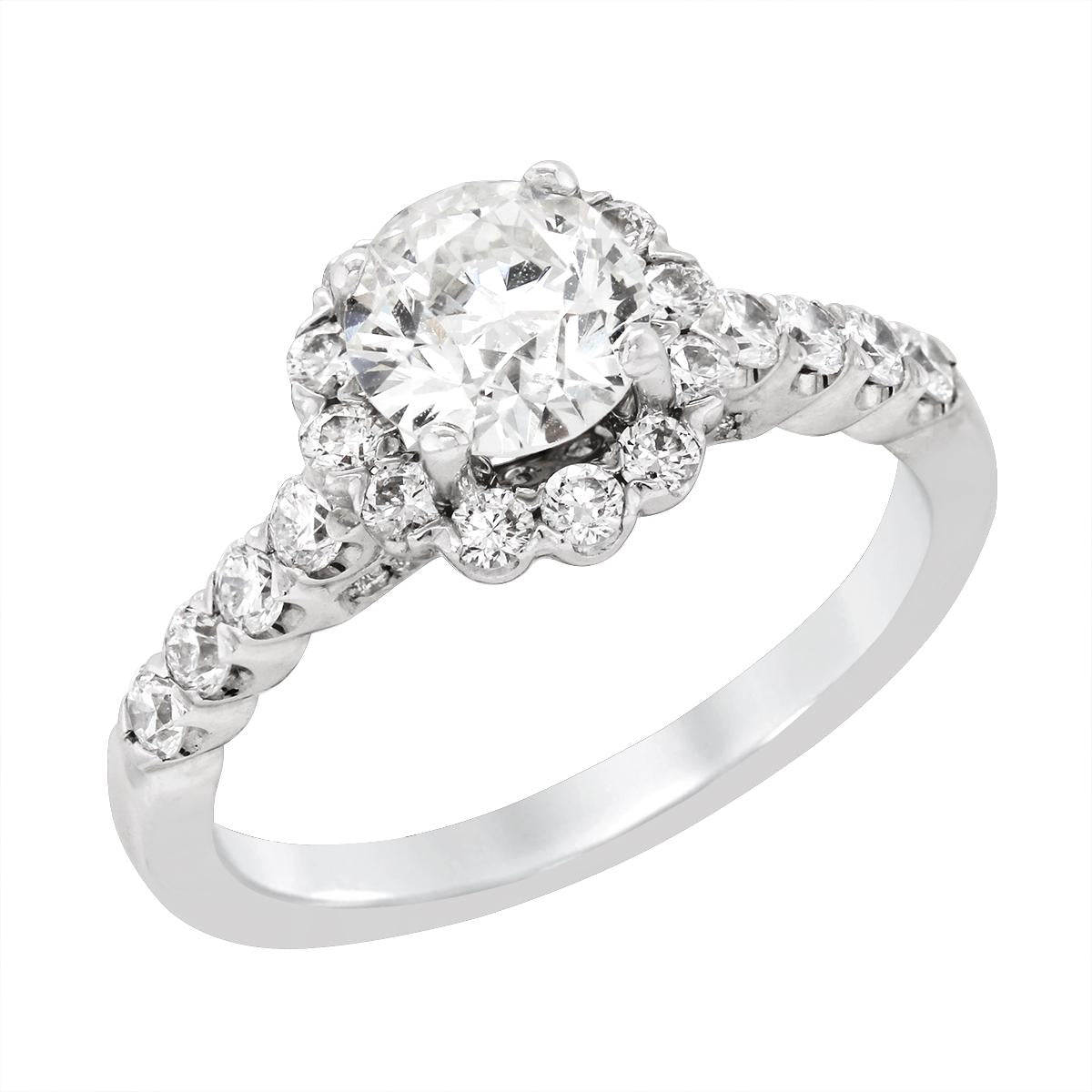 MODERN WHITE GOLD DIAMOND ENGAGEMENT RING, 1.61 CT TW