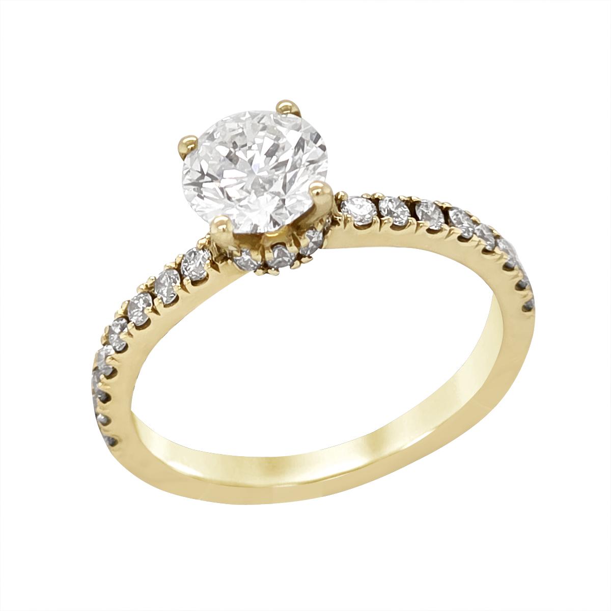 CLASSIC GOLD LAB GROWN DIAMOND ENGAGEMENT RING, 1.56 CT TW