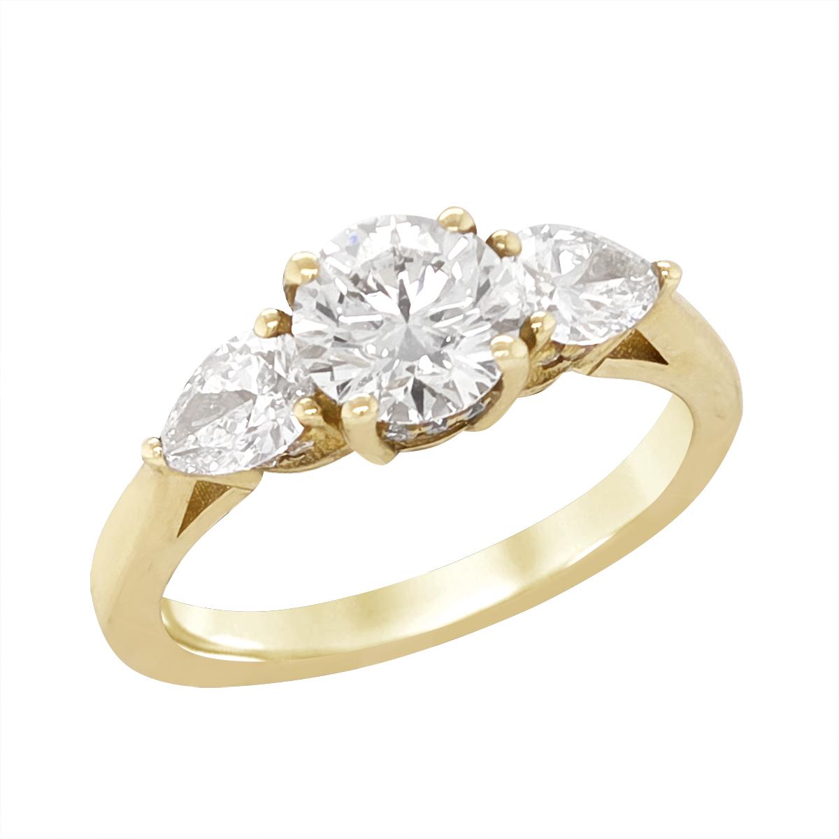 YELLOW GOLD LAB GROWN ROUND DIAMOND ENGAGEMENT RING, 1.62 CT TW