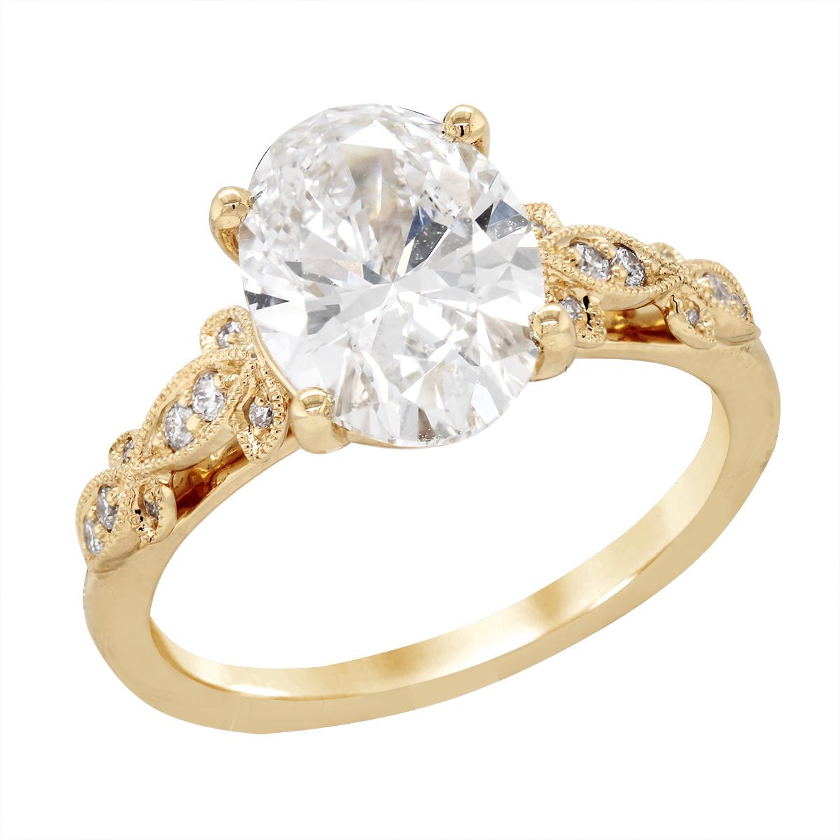 GOLD LAB GROWN ROUND CUT DIAMOND ENGAGEMENT RING, 2.53 CT TW