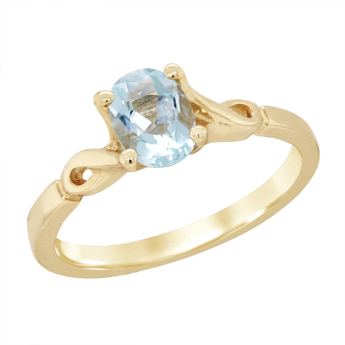 TWISTED YELLOW GOLD OVAL AQUAMARINE RING