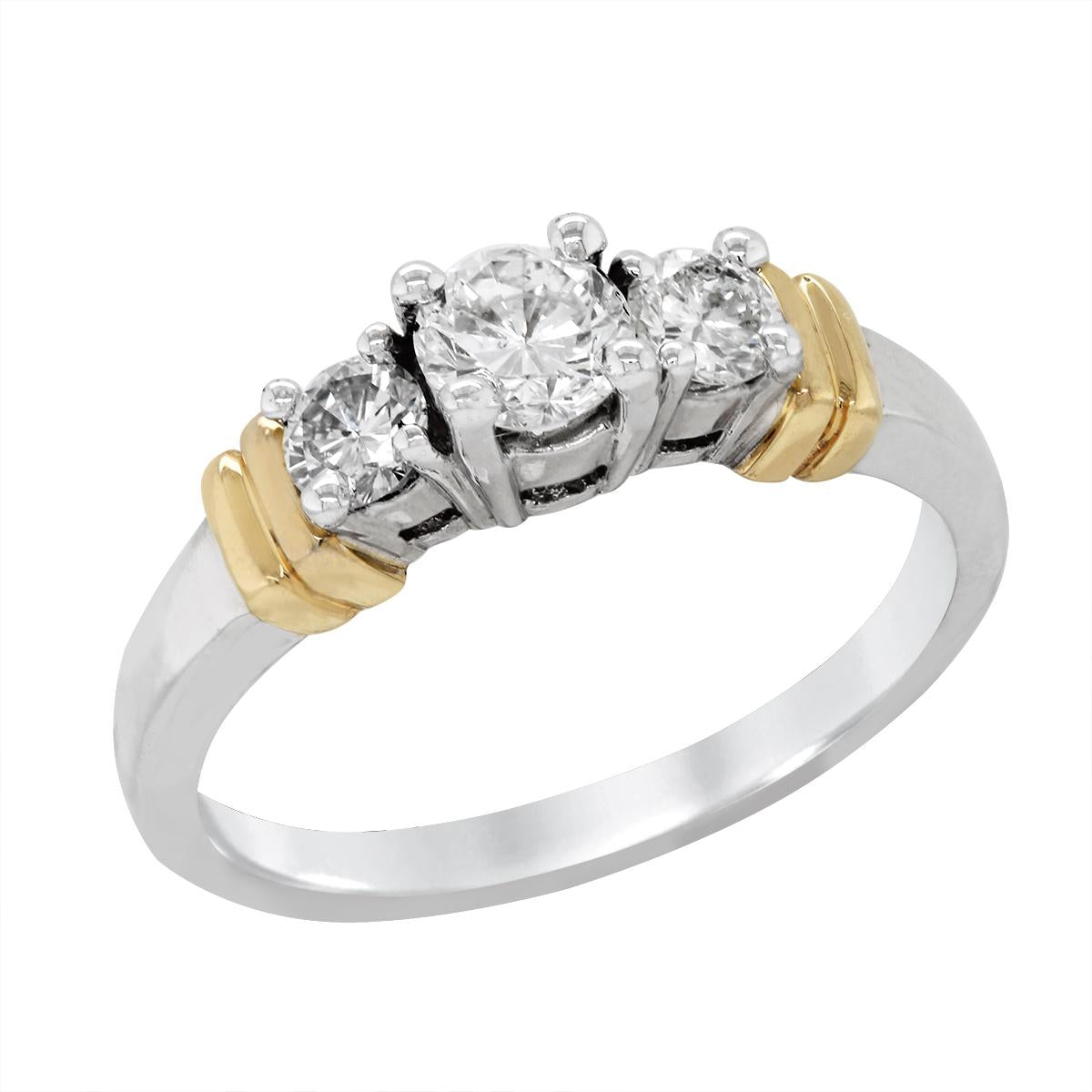 TWO-TONE GOLD ANNIVERSARY RING, 3/4 CT TW