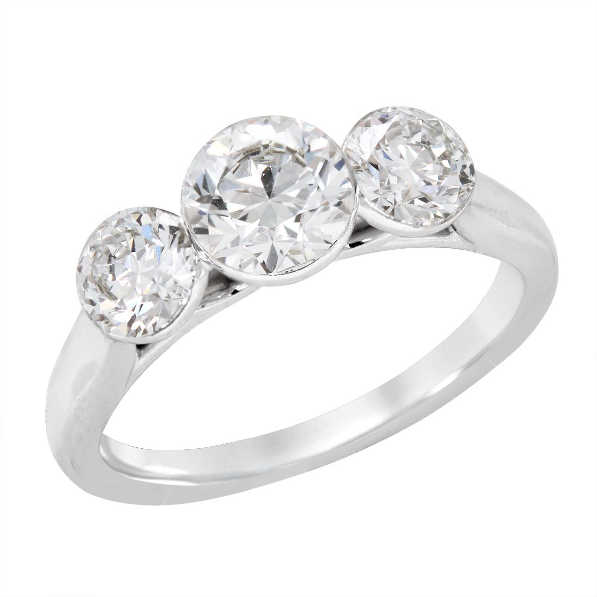 WHITE GOLD 3 LAB GROWN DIAMOND ANNIVERSARY RING, 2.13 CT TW