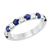 WHITE GOLD WEDDING BAND WITH SAPPHIRE AND DIAMONDS, 1.00 CT TW