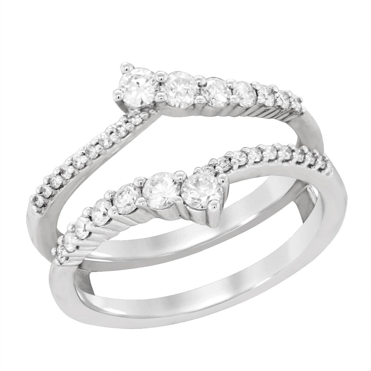 WHITE GOLD BYPASS DIAMOND WEDDING BAND INSERT, .62 CT TW