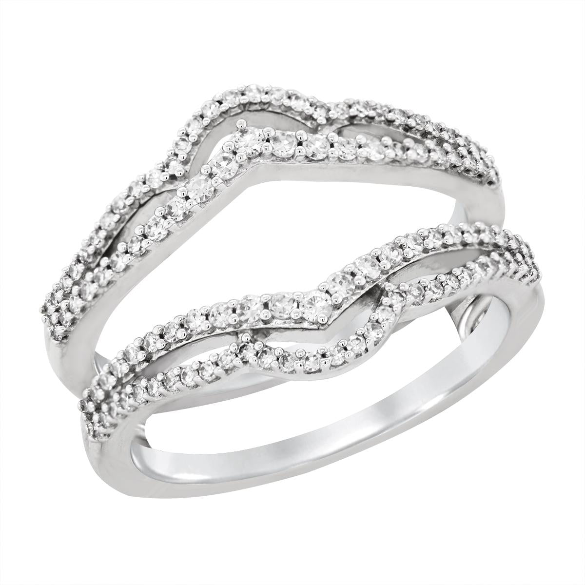 WHITE GOLD DIAMOND WEDDING BAND INSERT, .38 CT TW