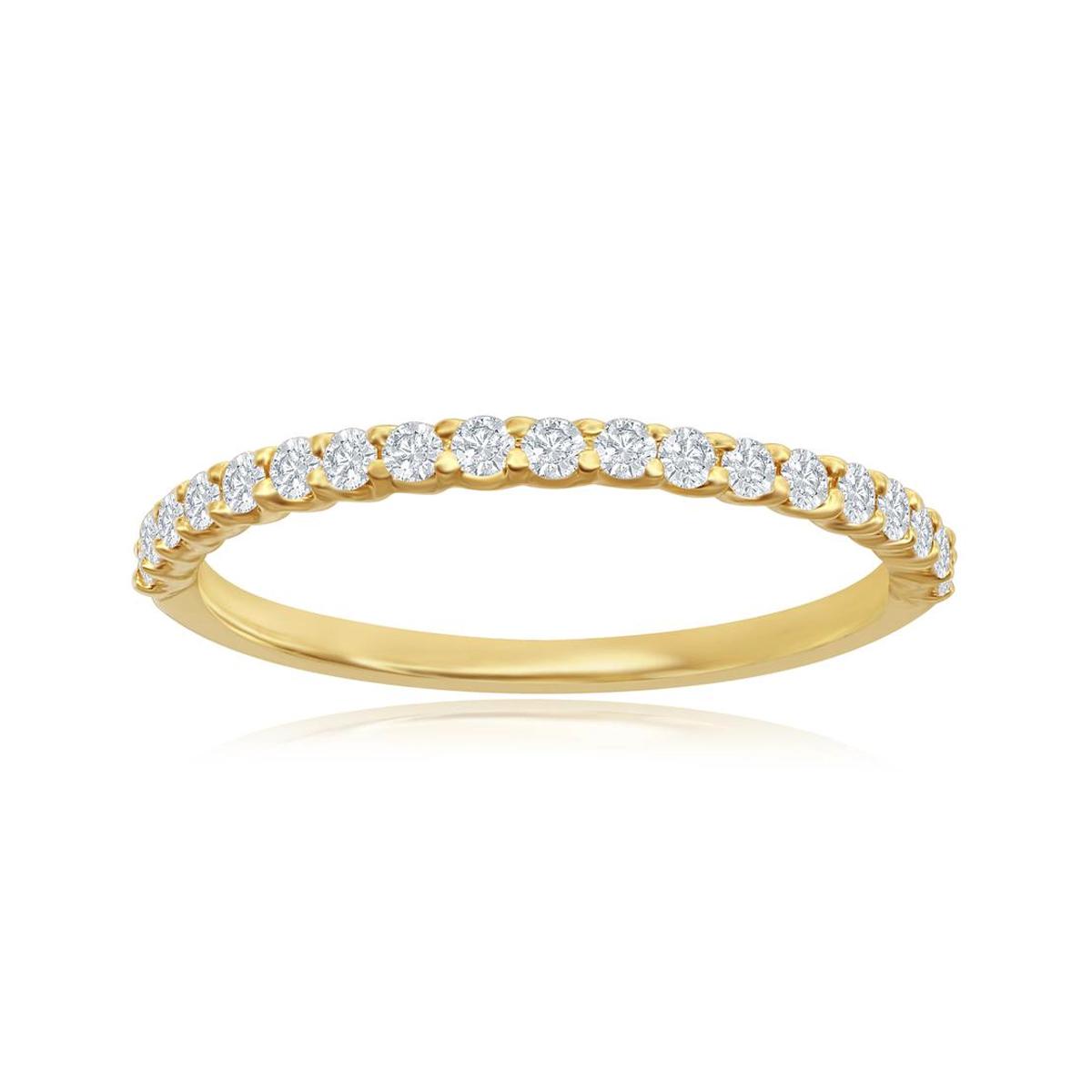 CLASSIC YELLOW GOLD WEDDING BAND WITH 19 DIAMONDS, .25 CT TW