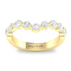 YELLOW GOLD WEDDING BAND WITH 9 DIAMONDS, .75 CT TW