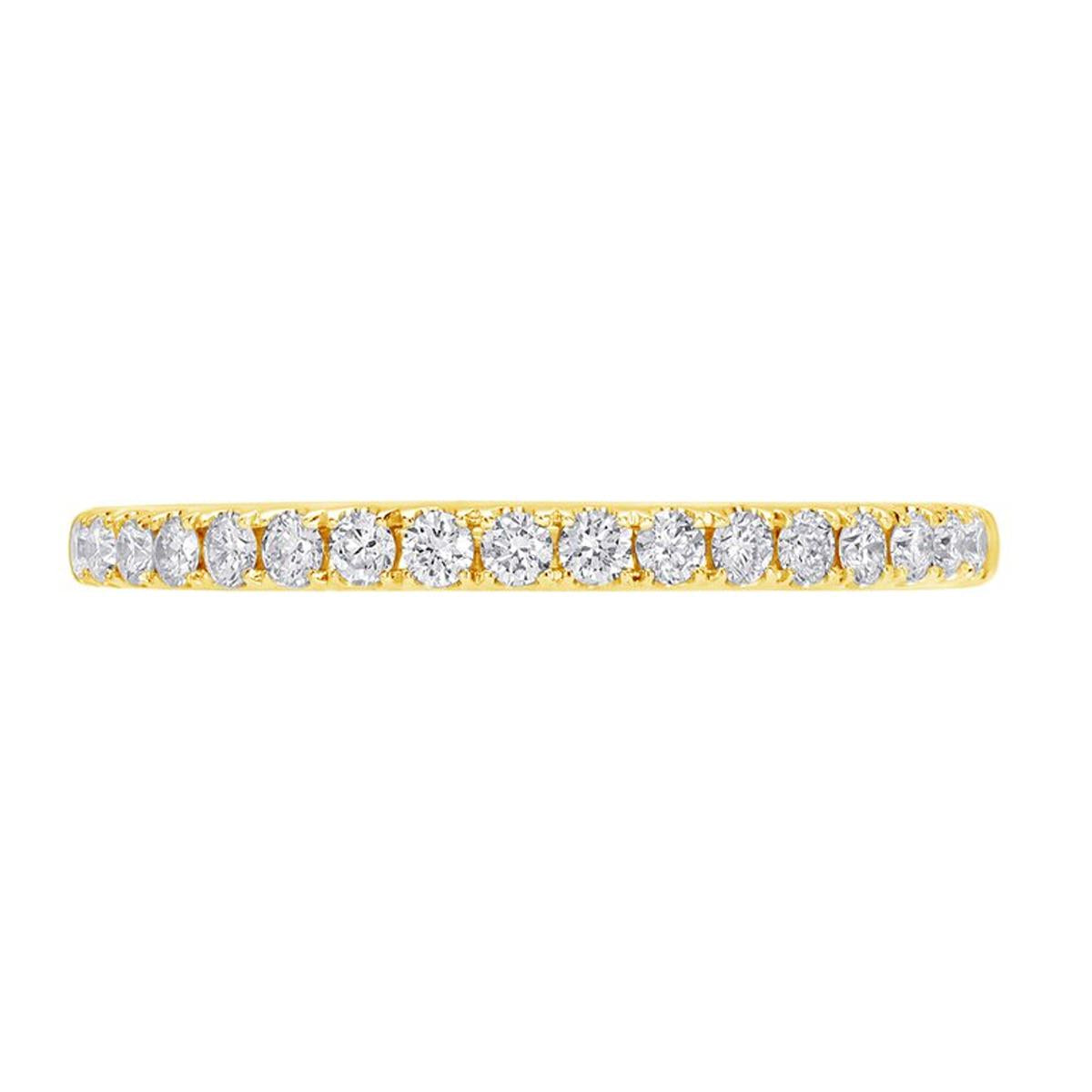 CLASSIC YELLOW GOLD WEDDING BAND WITH 17 DIAMONDS, .25 CT TW