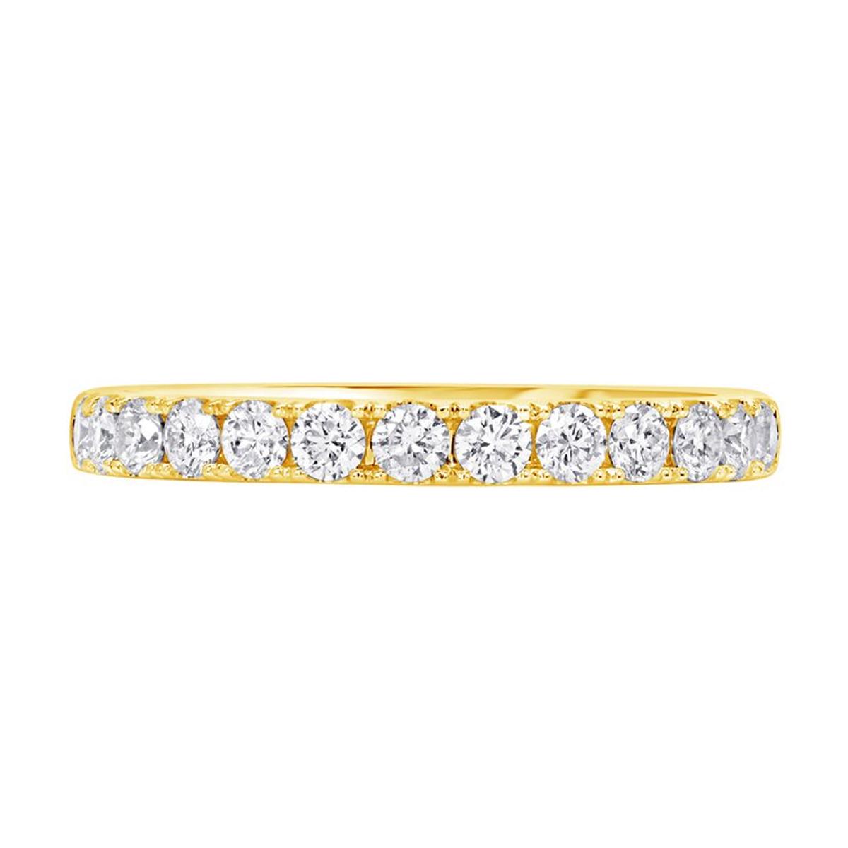 CLASSIC YELLOW GOLD WEDDING BAND WITH 13 DIAMONDS, .50 CT TW