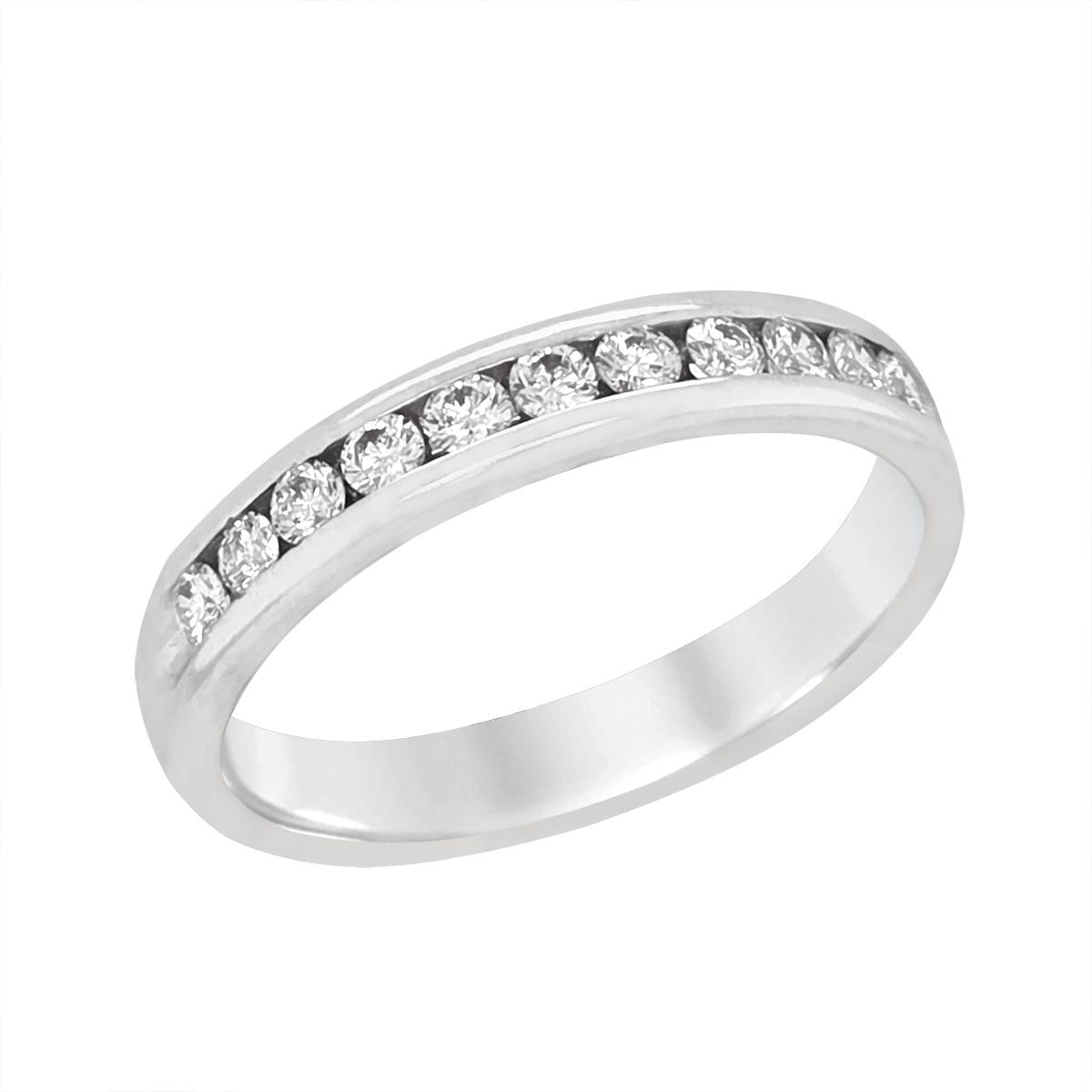WHITE GOLD CHANNEL SET DIAMOND WEDDING BAND, 1/2 CT TW