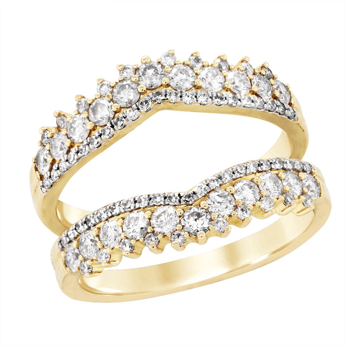 YELLOW GOLD DIAMOND WEDDING BAND INSERT, 1.00 CT TW