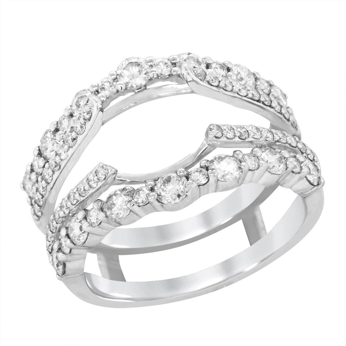 VINTAGE STYLE WHITE GOLD WEDDING BAND INSERT, 1.00 CT TW
