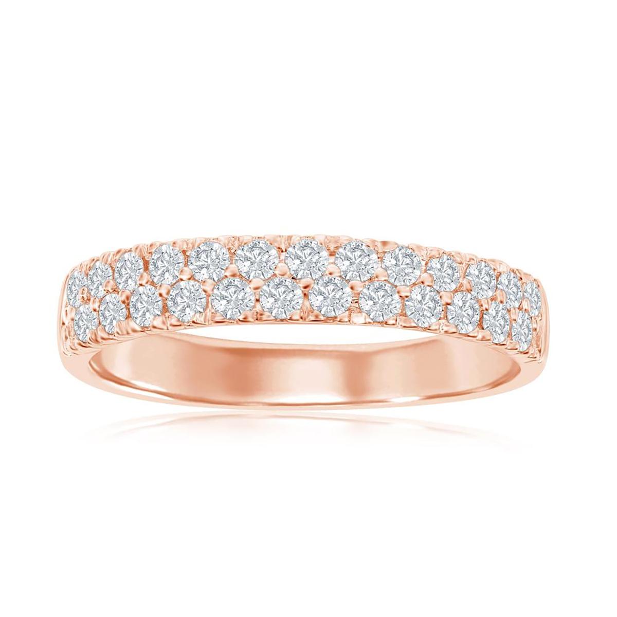 ROSE GOLD WEDDING BAND WITH 25 DIAMONDS, .55 CT TW