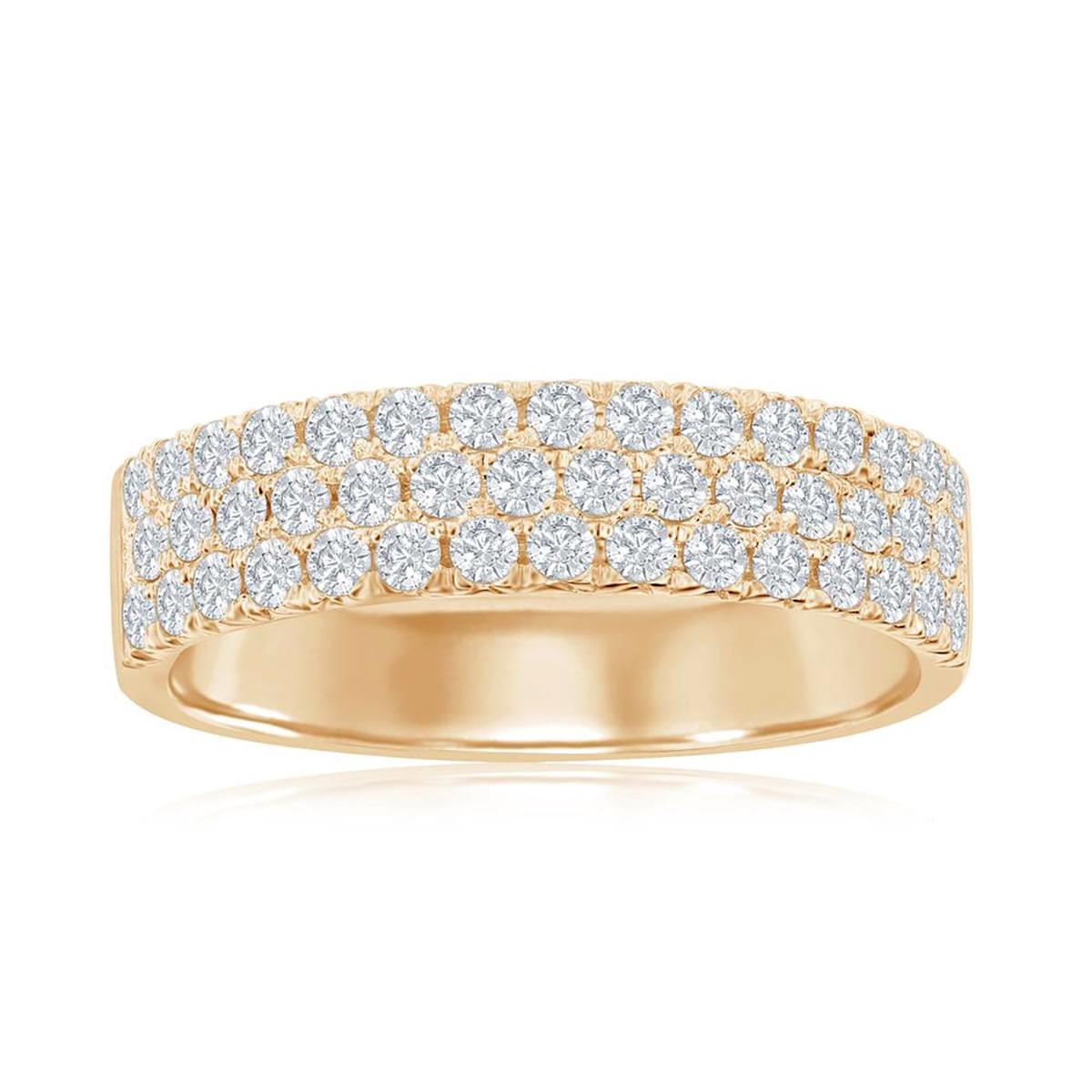 YELLOW GOLD WEDDING BAND WITH 44 DIAMONDS, .70 CT TW