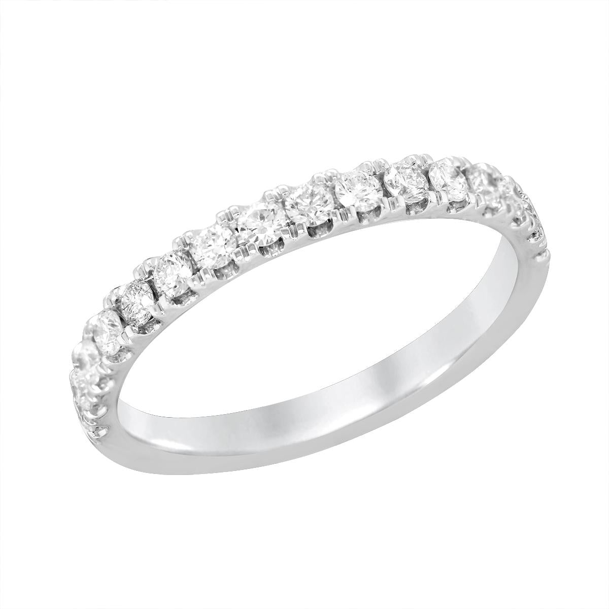 CLASSIC WHITE GOLD DIAMOND WEDDING BAND, .46 CT TW