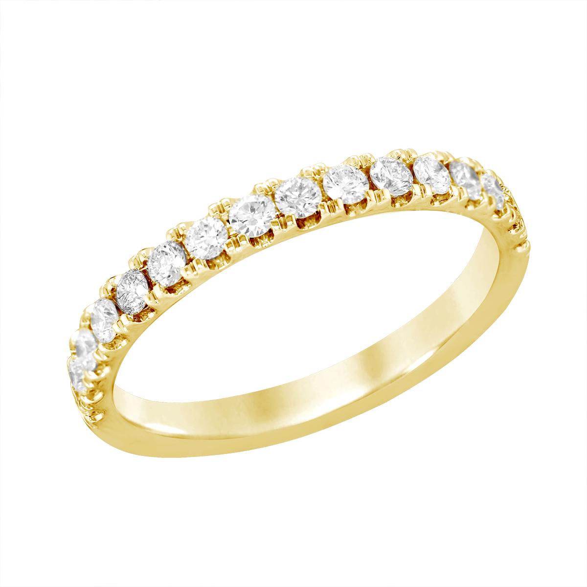 CLASSIC YELLOW GOLD DIAMOND WEDDING BAND, .46 CT TW