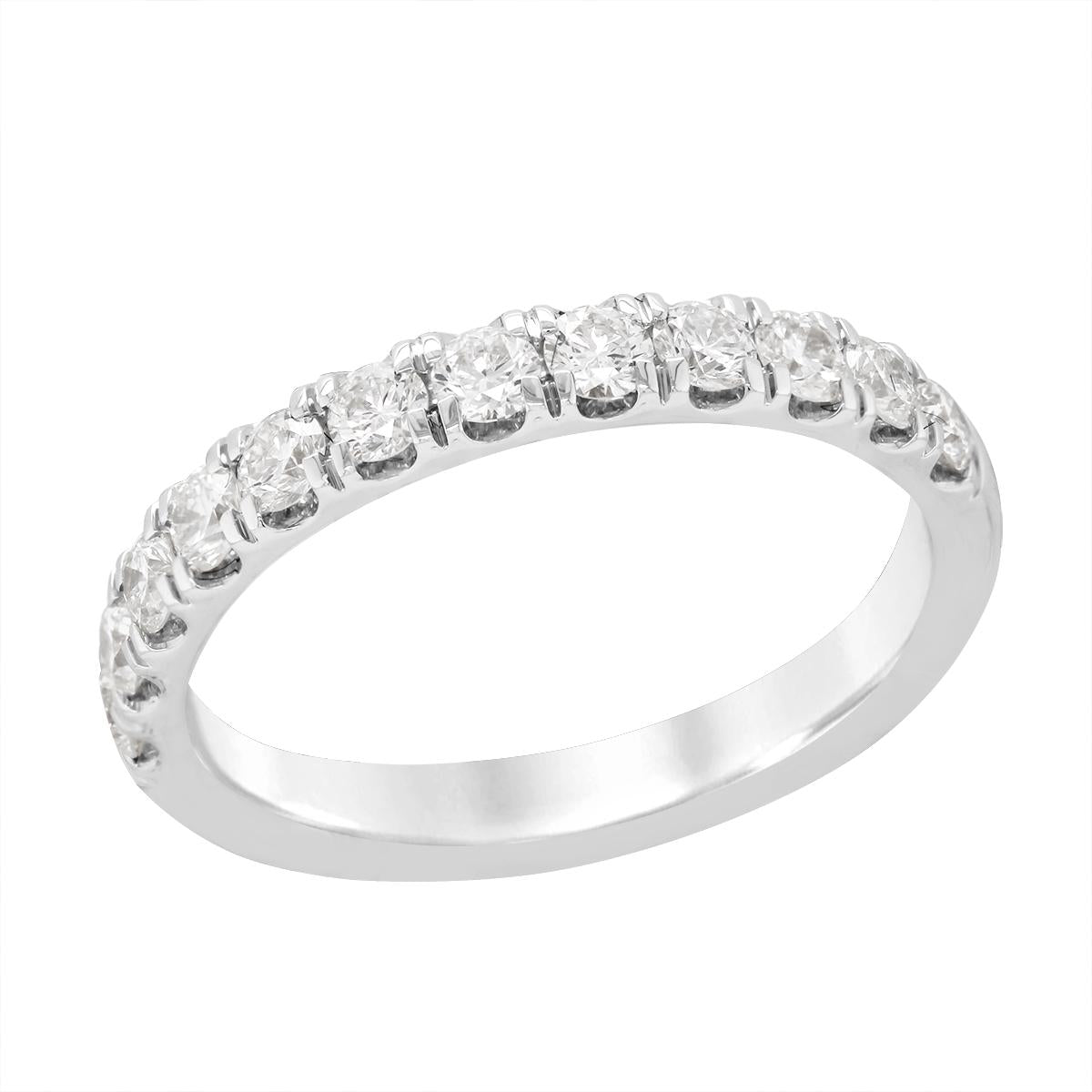 CLASSIC WHITE GOLD DIAMOND WEDDING BAND, .69 CT TW