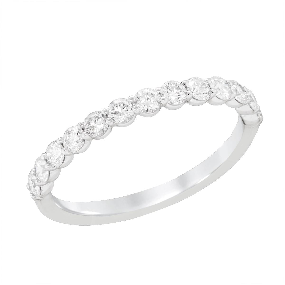 WHITE GOLD DIAMOND WEDDING BAND, .52 CT TW