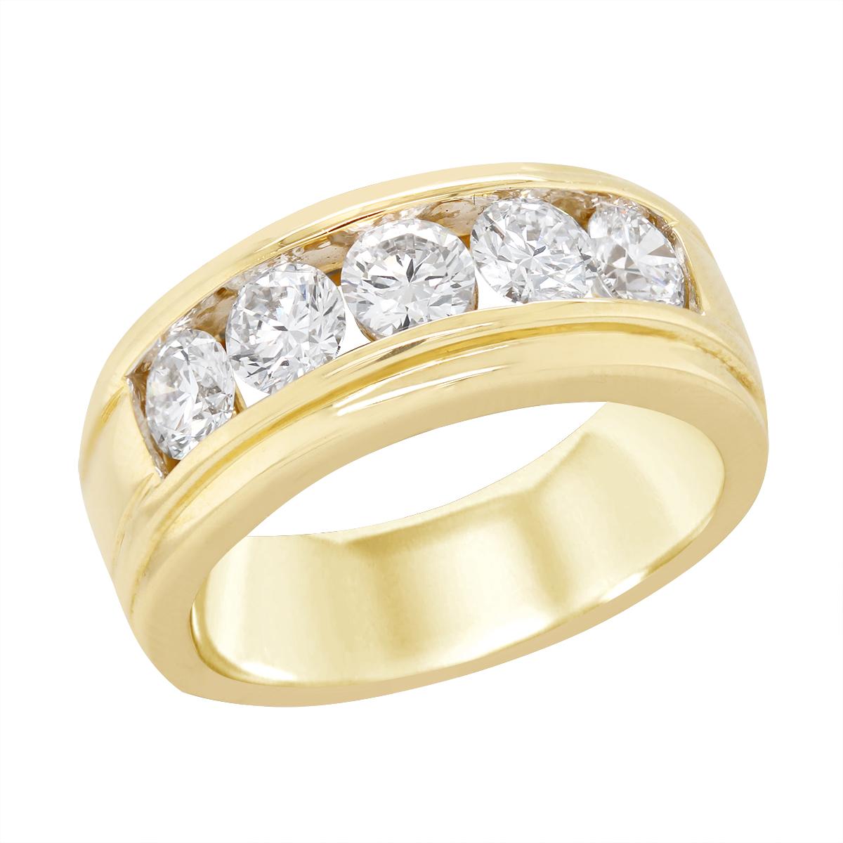 GOLD LAB GROWN CHANNEL SET DIAMOND WEDDING BAND, 2.06 CT TW