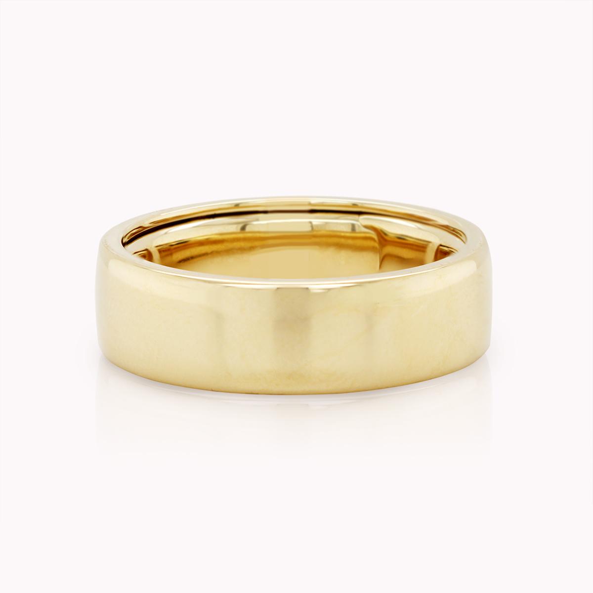 MEN'S POLISHED YELLOW GOLD ADJUSTABLE WEDDING BAND