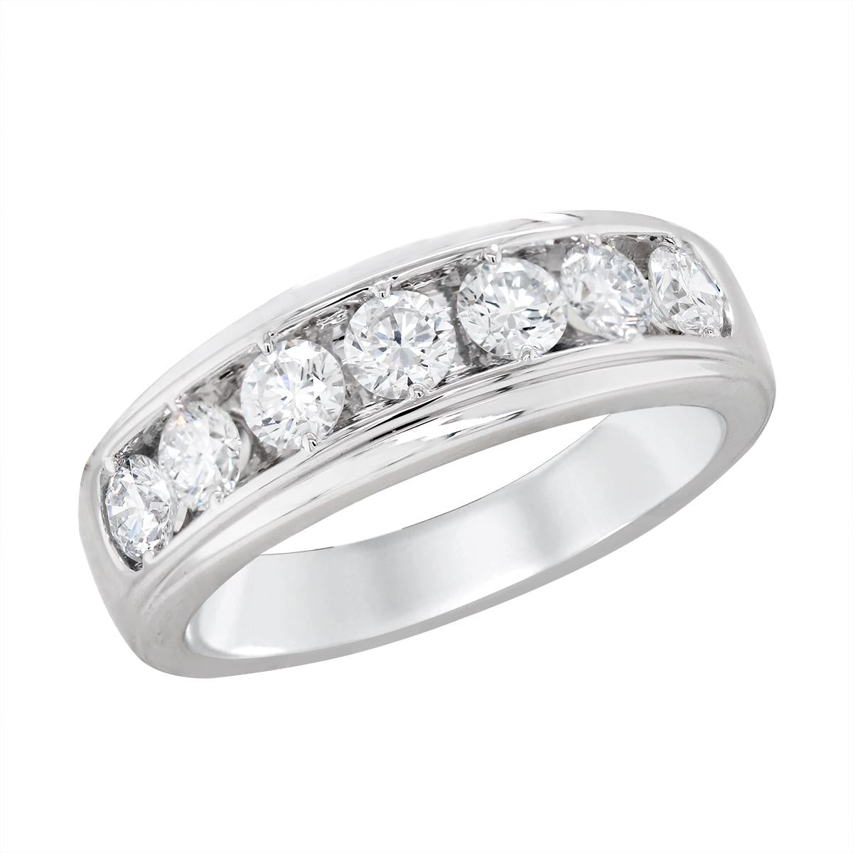 GENTS WHITE GOLD LAB GROWN DIAMOND WEDDING BAND, 1.50 CT TW
