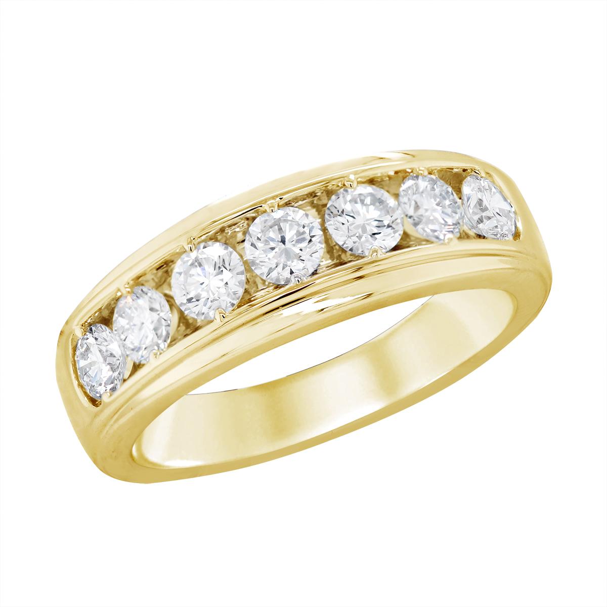 GENTS YELLOW GOLD LAB GROWN DIAMOND WEDDING BAND, 1.50 CT TW