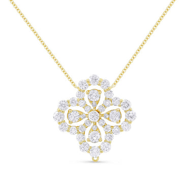 DIAMOND FLORAL PENDANT NECKLACE, 1.03 CT TW