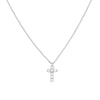 WHITE GOLD CROSS PENDANT WITH DIAMONDS, 1/15 CT TW