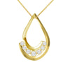 MODERN YELLOW GOLD AND DIAMOND TEAR DROP PENDANT, .64 CT TW