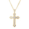 YELLOW GOLD CROSS NECKLACE WITH LAB GROWN DIAMONDS