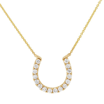 YELLOW GOLD HORSESHOE PENDANT WITH DIAMONDS, .30 CT TW