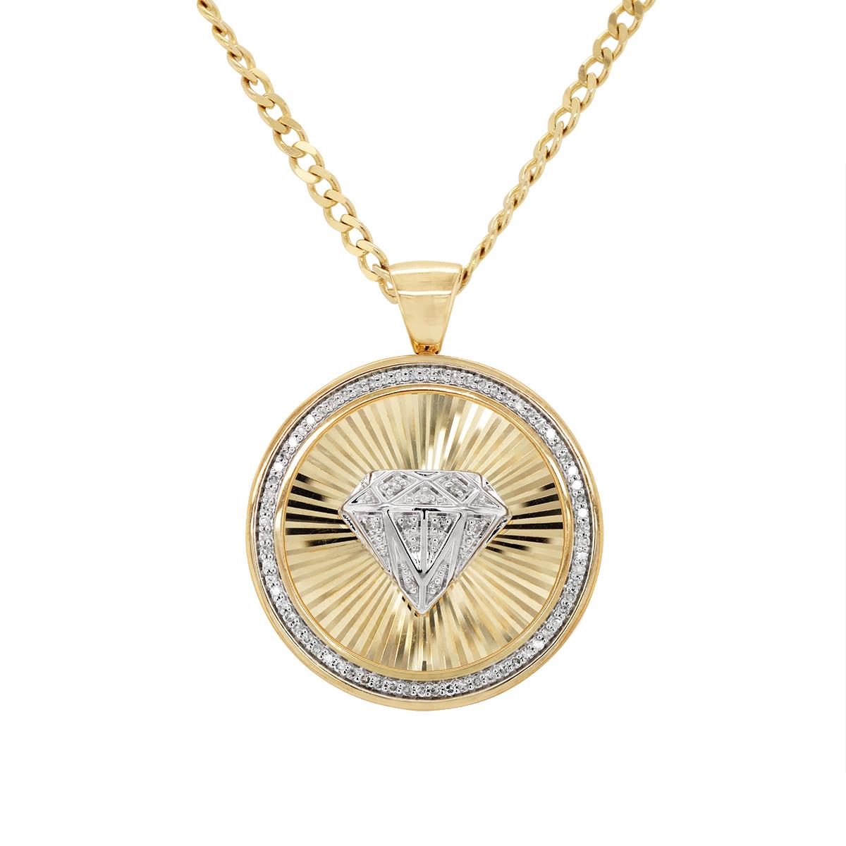 TWO-TONE GOLD DIAMOND STYLE PENDANT, .23 CT TW