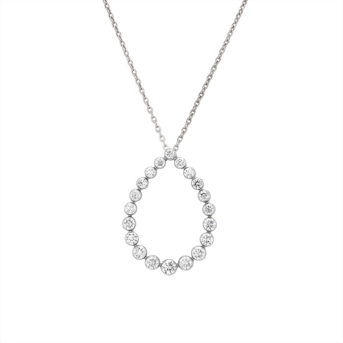 WHITE GOLD OPEN PEAR LAB GROWN DIAMOND PENDANT, 1.00 CT TW