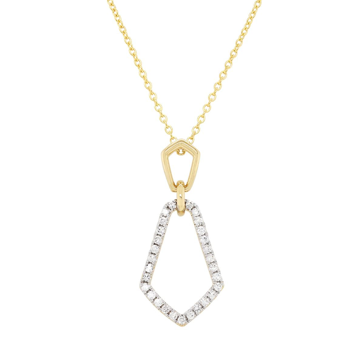 MODERN TWO-TONE GOLD DIAMOND PENDANT, .20 CT TW