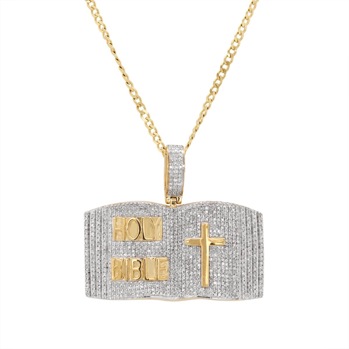 TWO-TONE GOLD DIAMOND PAVE HOLY BIBLE, 1.15 CT TW